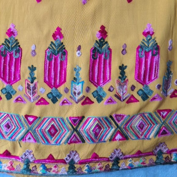 Anthropologie Floreat Raella Dress Embroidered Long Sleeve V-neck Small - Picture 8 of 15